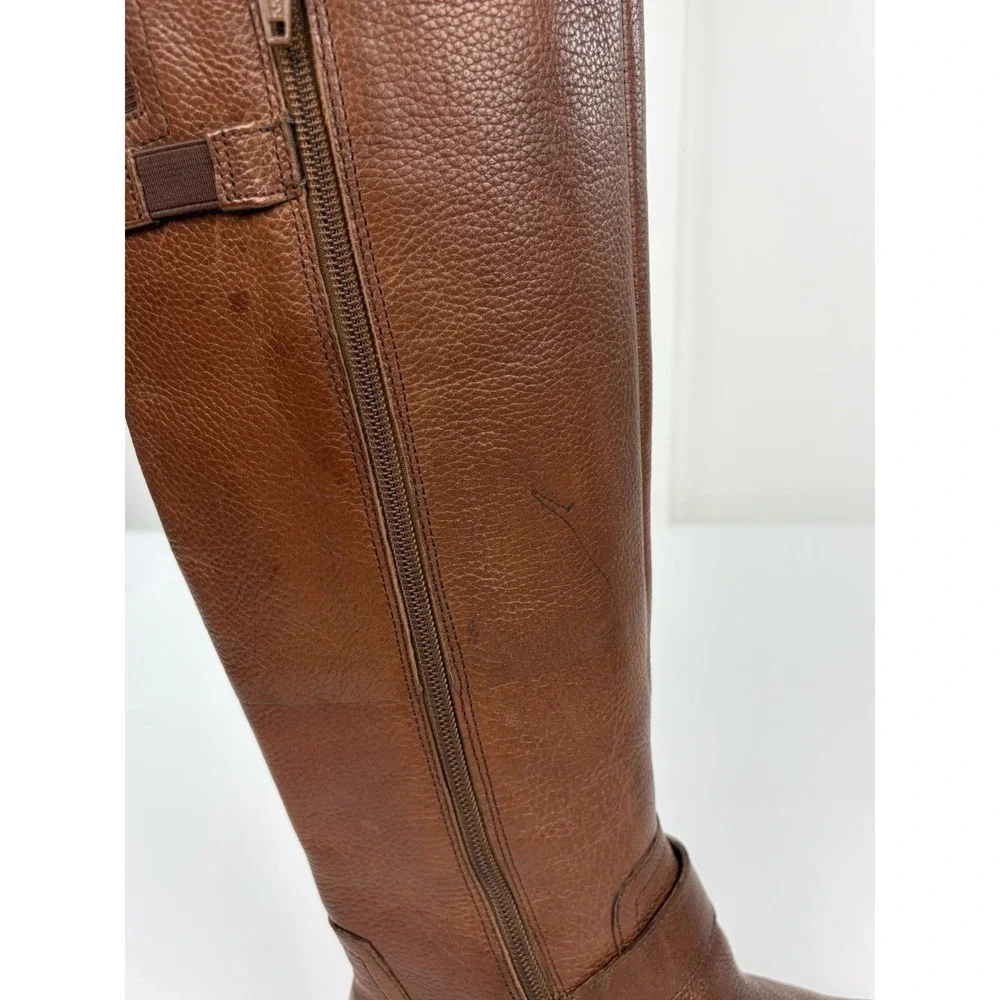 Naturalizer Jersey Brown Leather Knee High Riding Boots N5 Comfort Women's 7 M